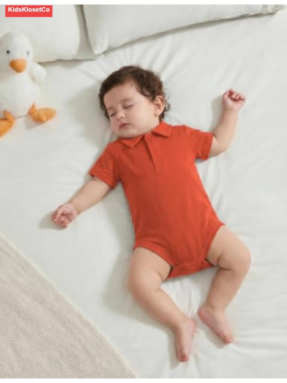 Cotton Baby Polo Collared Bodysuit Snap Closure Romper Unisex - Picture 3 of 6